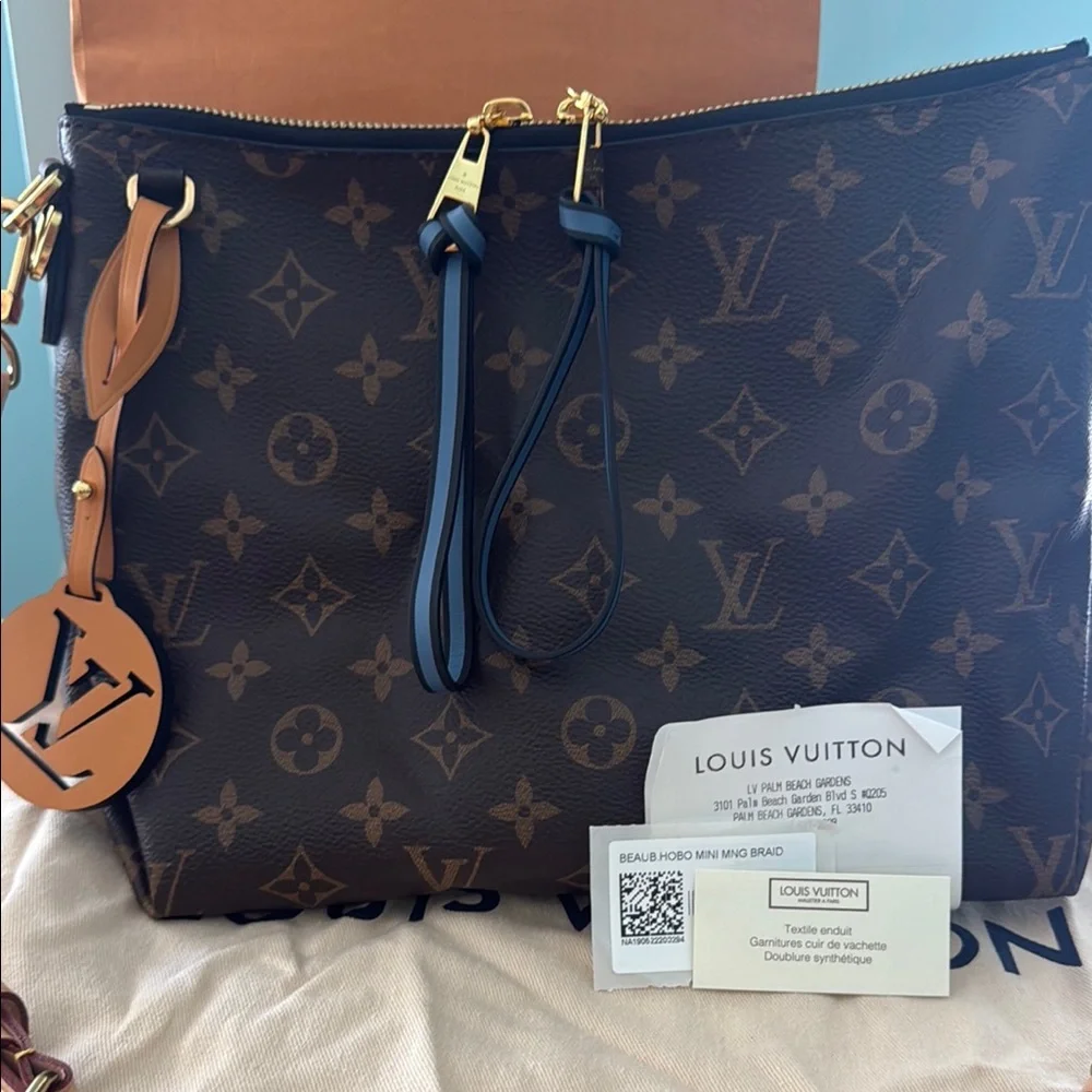 Louis Vuitton Monogram Crossbody in Brown with Tan and Gold Accents